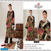 RAMSHA VOl-2 LAUNCH R269-R272 SERIES GEORGETTE EMBROIDERY PAKISTANI SUITS COLLECTIONS