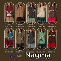 RANGJYOT NAGMA VOL 1 KURTI WITH SHARARA PAIR ETHNIC COLLECTION AT BEST PRICES