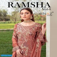 RINAZ RAMSHA VOL 8 GEORGETTE EMBROIDERY PAKISTANI SUITS