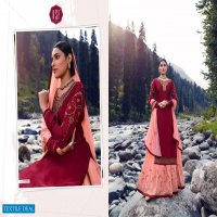 RSF PRESENTING FIZA SATIN GEORGETTE SILK LONG GHAGHRA STYLE DESIGNER SUITS WHOLESALER