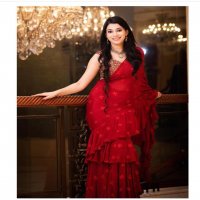 Red Velvet type rangoli saree wholesale in india