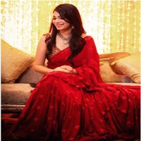 Red Velvet type rangoli saree wholesale in india