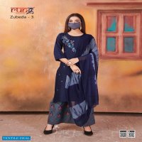 Rung Zubeda Vol-3 Wholesale Reyon Fabrics Full Stitched Dress With Matching Mask