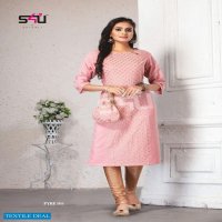 S4U BY SHIVALI PRESENT FYRE VOL 1 FANCY SUPER COMFORTABLE KURTI WITH MATCHING BAG WHOLESALER
