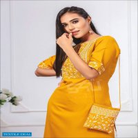S4U BY SHIVALI PRESENT FYRE VOL 1 FANCY SUPER COMFORTABLE KURTI WITH MATCHING BAG WHOLESALER