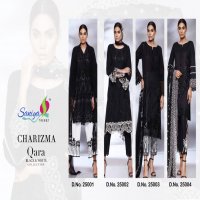 SANIYA TRENDZ CHARIZMA QARA CAMBRIC COTTON BLACK AND WHITE COMBINATION SUIT