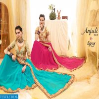 SAROJ PRESENT ANJALI VOL 3 GEORGETTE WITH BORDER SAREE WHOLESALER