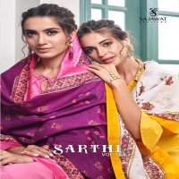 SARTHI VOL 10 OF SAJAWAT MASLIN EMBROIDERY READY MADE PLAZZO STYLE SALWAR KAMEEZ