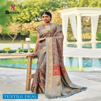 SHANGRILA LATIKA DIGITAL DOUBLE PALLU DIGITAL WEAVING SARI EXPORTER FROM SURAT