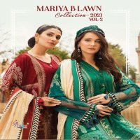 SHREE FABS MARIA B LAWN 2021 VOL 2 SCHIFFLI WORK PAKISTANI SALWAR KAMEEZ