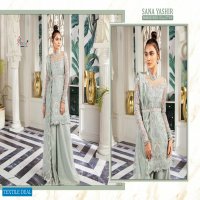 SHREE FABS SANA YASHIR NET AND GEORGETTE EMBROIDERY PAKISTANI DRESS MATERIALS