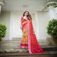 SHREYANS FASHION GHANDHRVA SILK PART 2 LINE SILVER BORDER CASUAL WEAR SAREE