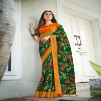SHREYANS FASHION GHANDHRVA SILK PART 2 LINE SILVER BORDER CASUAL WEAR SAREE