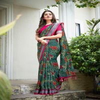 SHREYANS FASHION GHANDHRVA SILK PART 2 LINE SILVER BORDER CASUAL WEAR SAREE