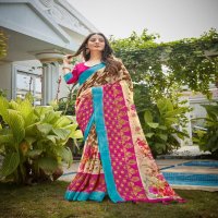 SHREYANS FASHION GHANDHRVA SILK PART 2 LINE SILVER BORDER CASUAL WEAR SAREE