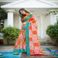 SHREYANS FASHION GHANDHRVA SILK PART 2 LINE SILVER BORDER CASUAL WEAR SAREE