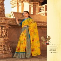 SHREYANS FASHION LAUNCH MUHURTAM PATTU CASUAL WEAR COTTON BASE SAREE CATALOGS SELLER