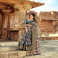 SHREYANS FASHION LAUNCH MUHURTAM PATTU CASUAL WEAR COTTON BASE SAREE CATALOGS SELLER