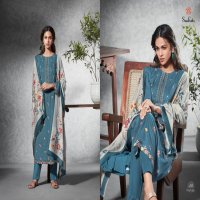 SUDRITI MAHAK COTTON SATIN DIGITAL PRINT WITH EMBROIDERY WORK DRESS MATERIALS IN SURAT TEXTILE MARKET