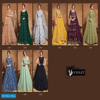 SWAGAT VIOLET 5101-5109 SERIES BUTTERFLY NET INDIAN LONG DRESSES