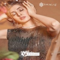 SWAGAT VIOLET 5101-5109 SERIES BUTTERFLY NET INDIAN LONG DRESSES