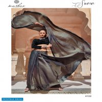 SWARA BY KASHVI RAINBOW CHIFFON SATIN SAREE WITH DESIGNER BLOUSE