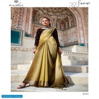 SWARA BY KASHVI RAINBOW CHIFFON SATIN SAREE WITH DESIGNER BLOUSE