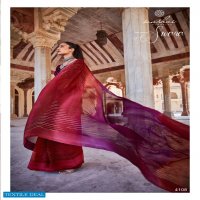 SWARA BY KASHVI RAINBOW CHIFFON SATIN SAREE WITH DESIGNER BLOUSE