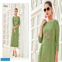 SYASII PRESENT ANCY RAYON SLUB HANDWORK SIMPLE LADIES KURTIS