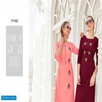 SYASII PRESENT ANCY RAYON SLUB HANDWORK SIMPLE LADIES KURTIS