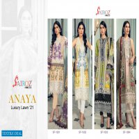 Sairoz Fab Anaya Luxury Lawn 2021 Wholesale Pakistani Concept Dress Material