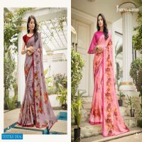 Seema Zaalima Wholesale Moss Chiffon Sarees