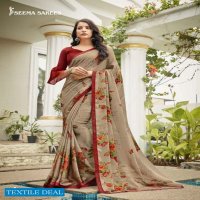 Seema Zaalima Wholesale Moss Chiffon Sarees