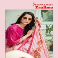 Seema Zaalima Wholesale Moss Chiffon Sarees