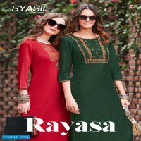 Syasii Rayasa Wholesale Pure Chinon With Kashmiri Embroidery Kurti With Pant