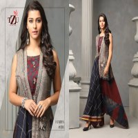 TZU PRESENT FAMOUS TUSSAR SILK MUSLIN PRINTED LONG GOWN WITH JACKET COLLECTION