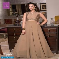 TZU RISHIKA GEORGETTE SILK LONG ROUND CUT PARTY WEAR KURTI