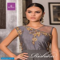 TZU RISHIKA GEORGETTE SILK LONG ROUND CUT PARTY WEAR KURTI