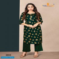 Tunic House New Pinch Wholesale Long Foil Print Kurtis
