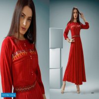 VASTRA MODA ICON VOL 1 PREMIUM VISCOSE SLUB WITH EMBROIDERY WORK LONG KURTI
