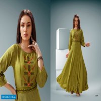VASTRA MODA ICON VOL 1 PREMIUM VISCOSE SLUB WITH EMBROIDERY WORK LONG KURTI