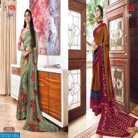 VIPUL LAUNCH STYLE GEORGETTE AND BRASSO MULTI FABRIC SAREE ONLINE SHOPPING