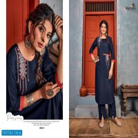 Vardan Jhumka Vol-1 Wholesale Reyon Fabrics With Embroidery Work Kurti With Pant