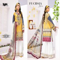 ZOYA FUCHSIA LAWN 20 COTTON PRINTED PATCH WORK PAKISTANI SUITS WHOLESALER