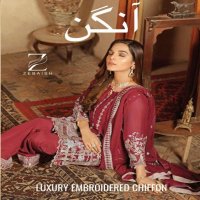 Zebaish Angan Luxury Embroidered Chiffon Wholesale Pakistani Concept Dress