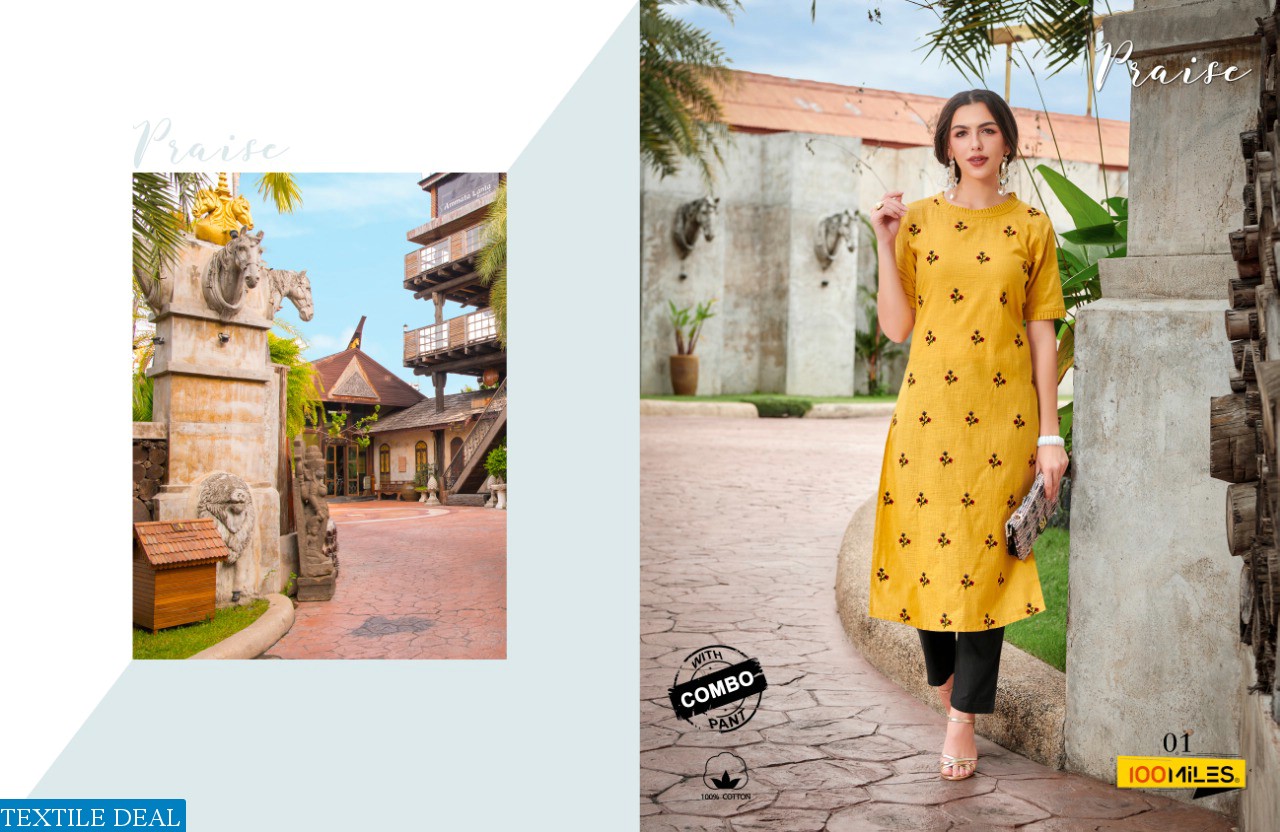 100 Miles Praise Wholesale Kurtis With Bottom