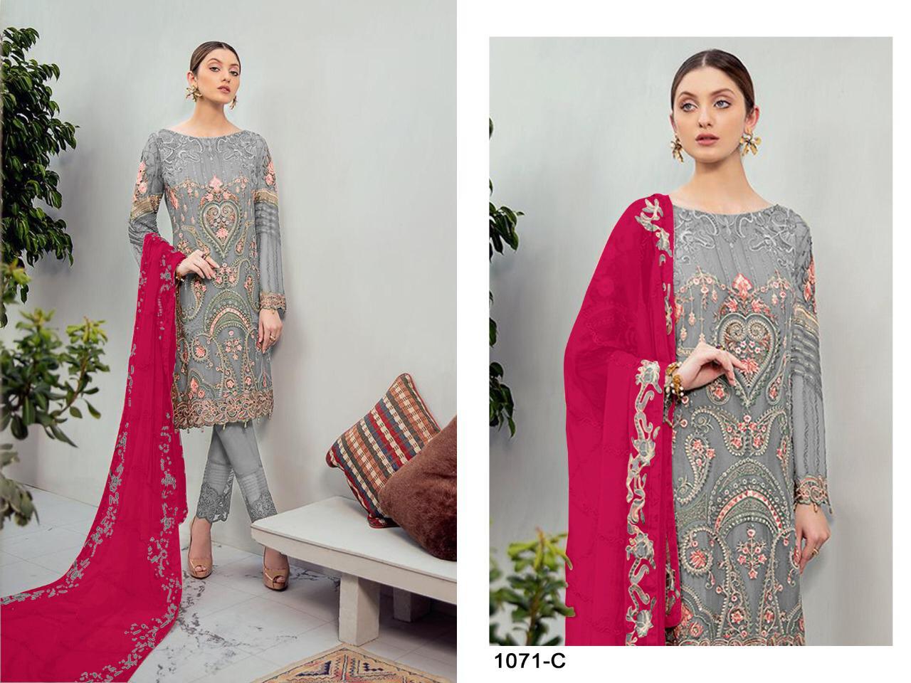 1071 SERIES VOL 16 BY ALKARAM HEAVY GEORGETTE EMBROIDERY WORK DRESS MATERIALS