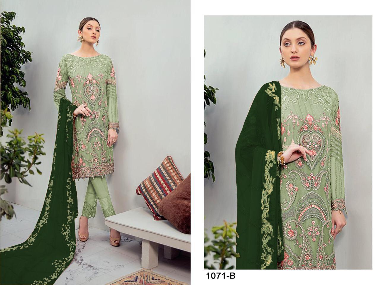 1071 SERIES VOL 16 BY ALKARAM HEAVY GEORGETTE EMBROIDERY WORK DRESS MATERIALS