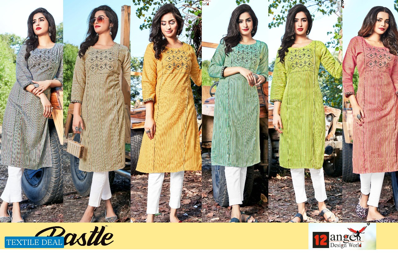 12 Angel Pastle Wholesale Shopping Long Kurtis Catalog