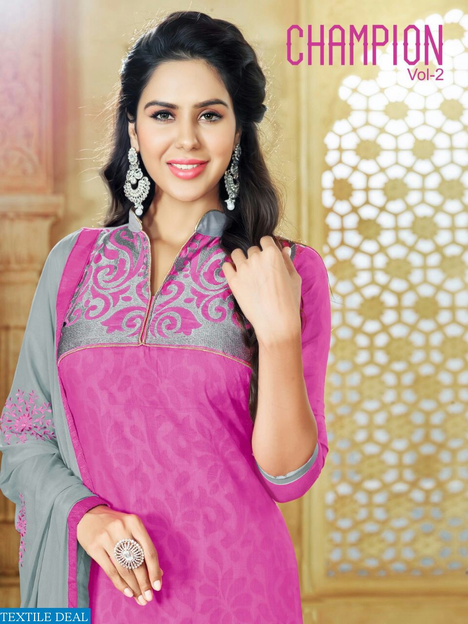 champion vol-2 by shagun Wholesale jacquard Embroidered Dress material